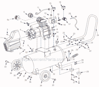 Page A Diagram and Parts List for HL410100 2009 Campbell Hausfeld Compressor